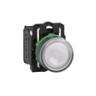 Schneider Electric - Harmony bt-pous lumineux blanc Ø22 - impulsion - 24V - 1O+1F