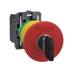 Schneider Electric - Harmony XB5 - bouton arrêt urgence - Ø40 - à clé 455 - rouge - 1O+1F - vis