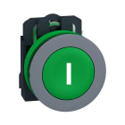 Schneider Electric - Harmony XB5 - bouton poussoir - Ø22 - col flush grise - marqué - vert - 1F