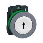 Schneider Electric - Harmony XB5 - bouton poussoir - Ø22 - col flush grise - marqué - blanc - 1F