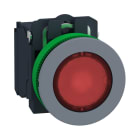 Schneider Electric - Harmony XB5 - bouton poussoir lum - Ø22 - col flush grise - rouge - 1O+1F - 24V