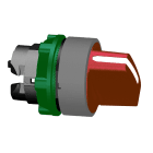 Schneider Electric - Harmony XB5 - tête bouton tournant - Ø22 - col grise - 3 pos rap D au C - rouge