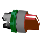 Schneider Electric - Harmony XB5 - tête bouton tournant - Ø22 - col grise - 3 pos rap au C - rouge