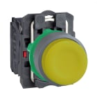 Schneider Electric - Harmony XB5 - bouton poussoir - Ø22 - col grise - capuchonné - jaune - 1F - vis