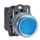 Schneider Electric - Harmony XB5 - bouton poussoir - Ø22 - col grise - capuchonné - bleu - 1F - vis