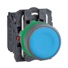 Schneider Electric - Harmony XB5 - bouton poussoir à impulsion - Ø22 - col grise - bleu - 1O+1F - vis
