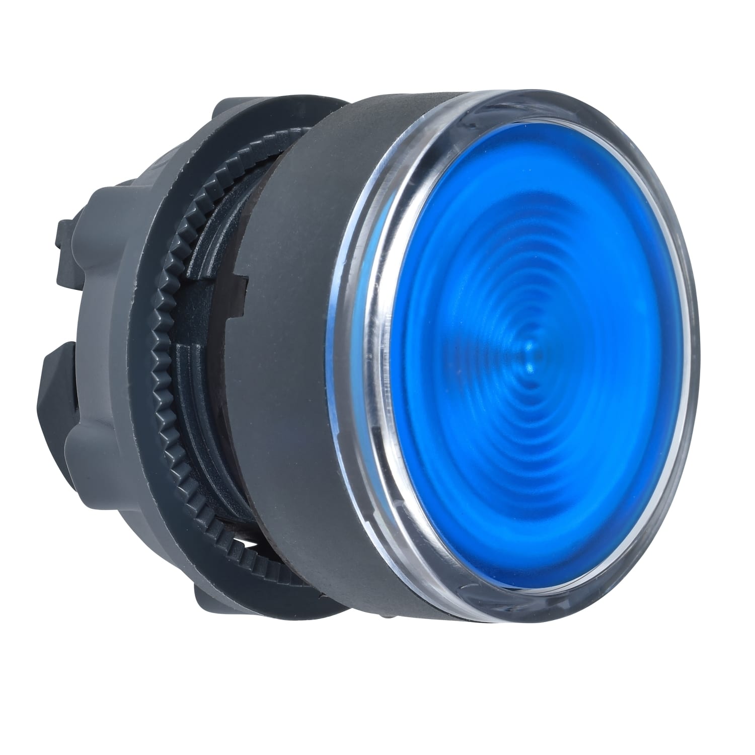 Schneider Electric - Harmony XB5 - tête bouton poussoir lumineux DEL - Ø22 - strié - bleu