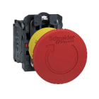 Schneider Electric - Harmony XB5 - bouton arret urgence - D40 - pousser tourner - rouge - 1O - vis