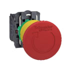 Schneider Electric - Harmony XB5 - bouton arret urgence - D40 - pousser tourner - rouge - 1O+1F - vi