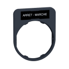 Schneider Electric - Harmony - porte-étiquette plate 30x40 - flush - P noir - étiq 8x27 ARRET-MARCHE