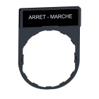 Schneider Electric - Harmony - porte-etiquette 30x40 + etiquette 'ARRET-MARCHE' 8x27 - blanc-noir