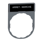 Schneider Electric - Harmony - porte-étiquette plate 30x40 - plast gris - avec étiq 8x27 ARRET-MARCHE