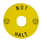 Schneider Electric - Harmony étiquette circulaire Ø90mm jaune - logo EN13850 - NOT HALT