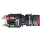 Schneider Electric - Harmony XB6 - bouton-pous. lum. - Ø16mm - à imp. affleurant - 24V - 1O+1F -rouge
