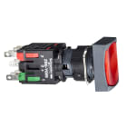 Schneider Electric - Harmony XB6 - bouton-pous. lum. - Ø16mm - à imp. affleurant - 24V - 1O+1F - ouge
