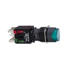 Schneider Electric - Harmony XB6 - bouton-pous. lum. - Ø16mm - à imp. dépassant - 24V - 1O+1F - vert