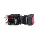 Schneider Electric - Harmony XB6 - bouton-pous. lum. - Ø16mm - à imp. affleurant - 24V - 1O+1F -rouge