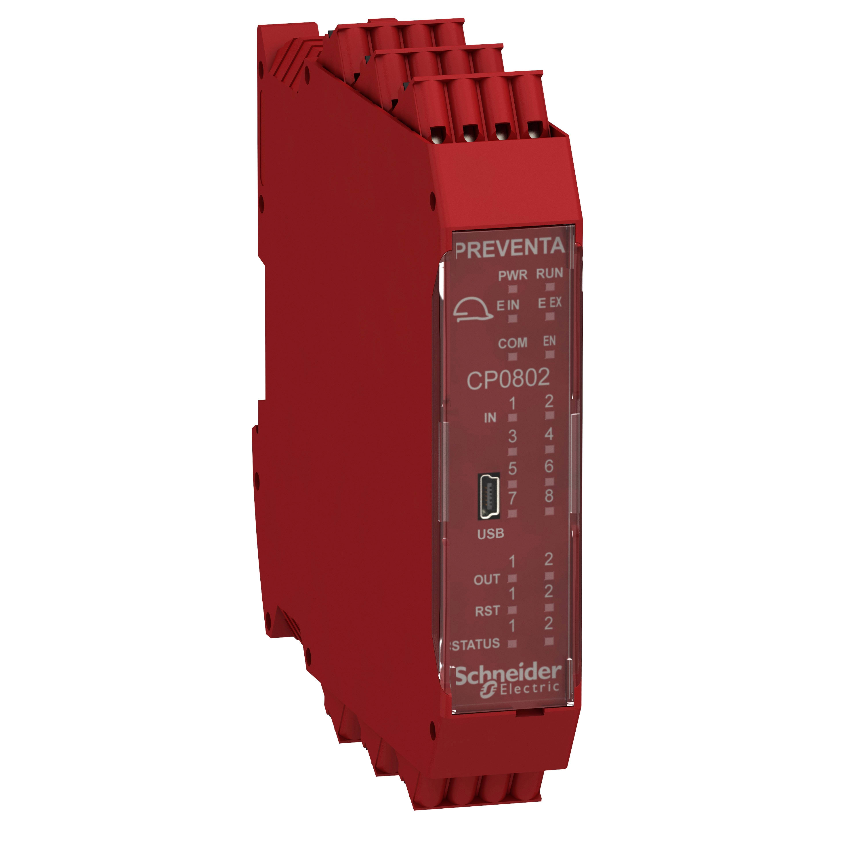 Schneider Electric - Preventa XPSMCM - contrôleur 8 entrées 2 sorties - connecteur à ressort