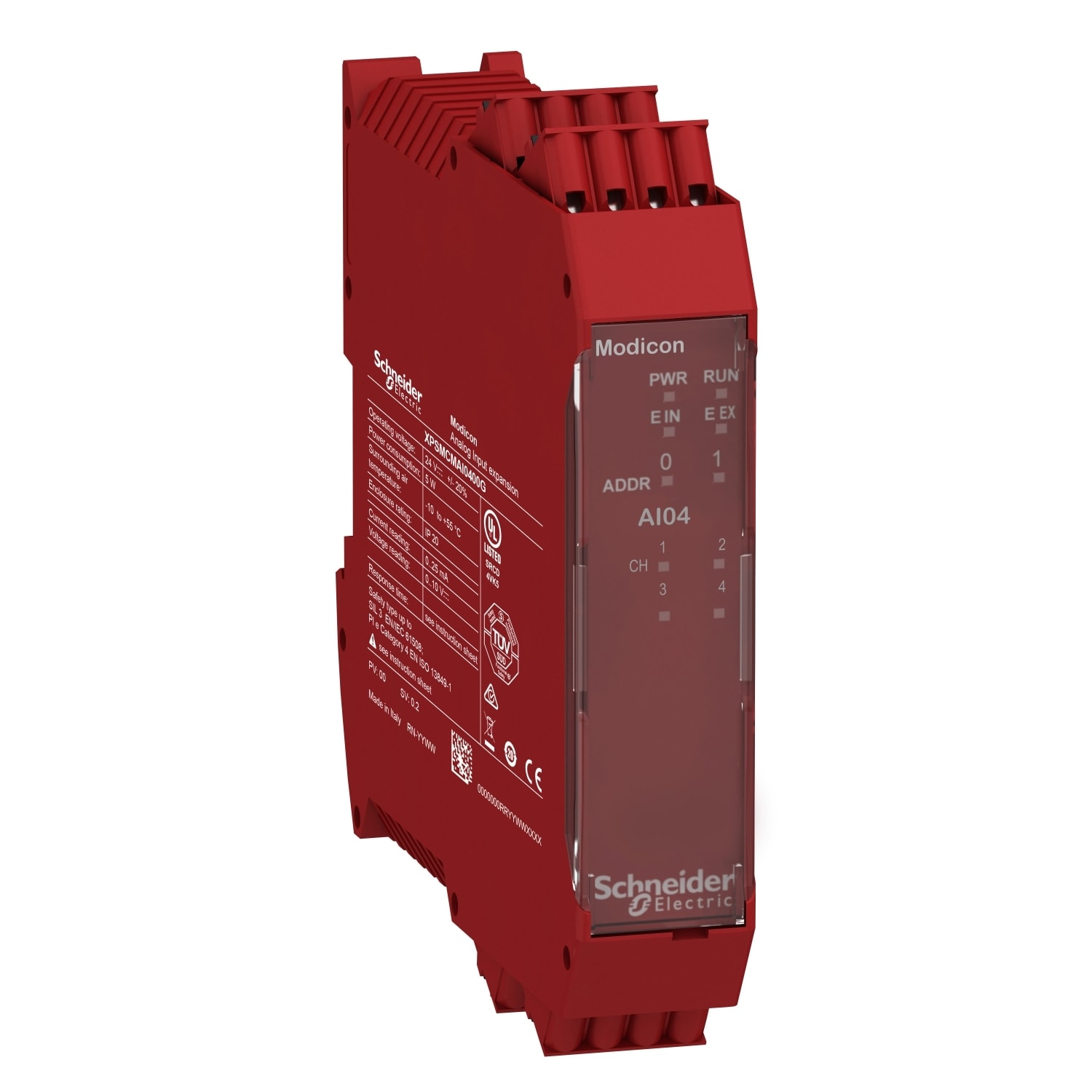 Schneider Electric - 4 entrées analogiques-0 à 24 mA ou 0 à 10V-bornier à ressort