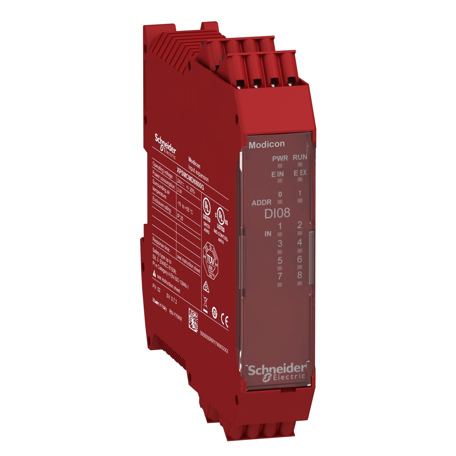 Schneider Electric - Preventa XPSMCM - module extension 8 entrées - connecteur à ressort