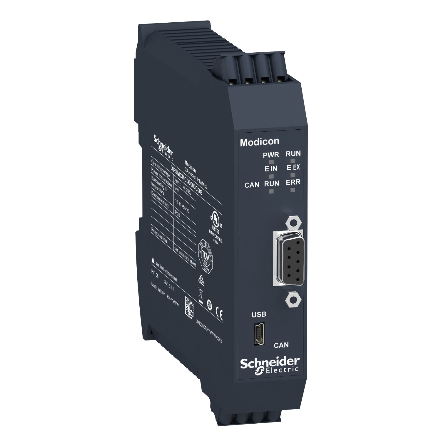 Schneider Electric - Preventa XPSMCM - module CANopen - connecteur à ressort