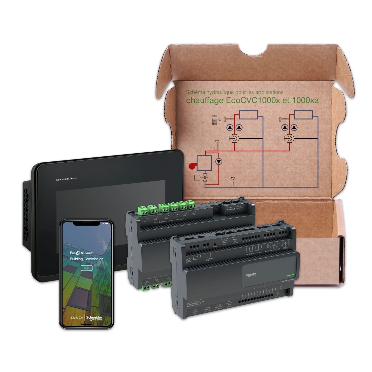 Schneider Electric - SpaceLogic EcoCVC - application chauffage 10001A - sondes contact