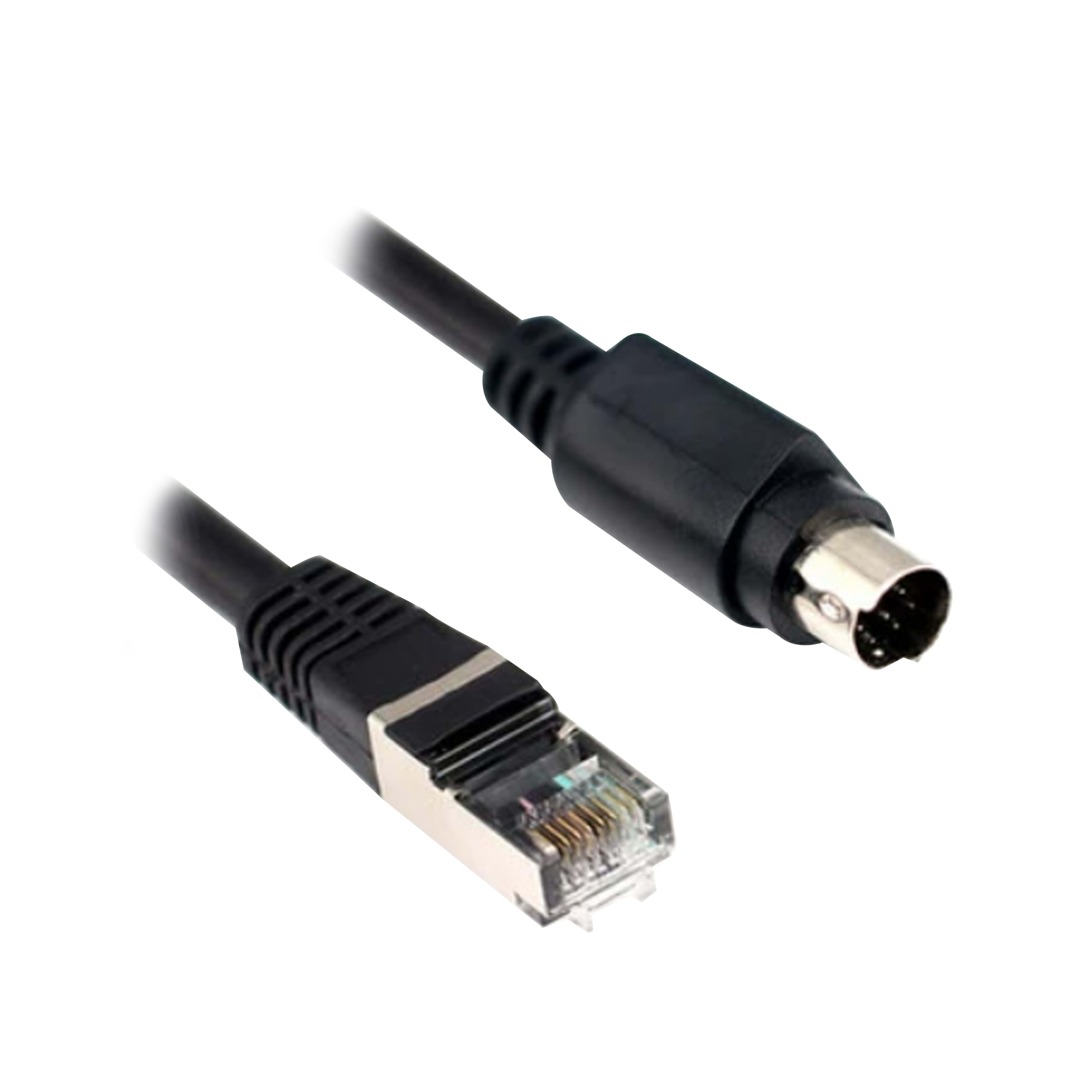 Schneider Electric - Magelis - câble liaison série Uni-Telway/Modbus - mâle 1mini DIN +1RJ45 - L=2,5m
