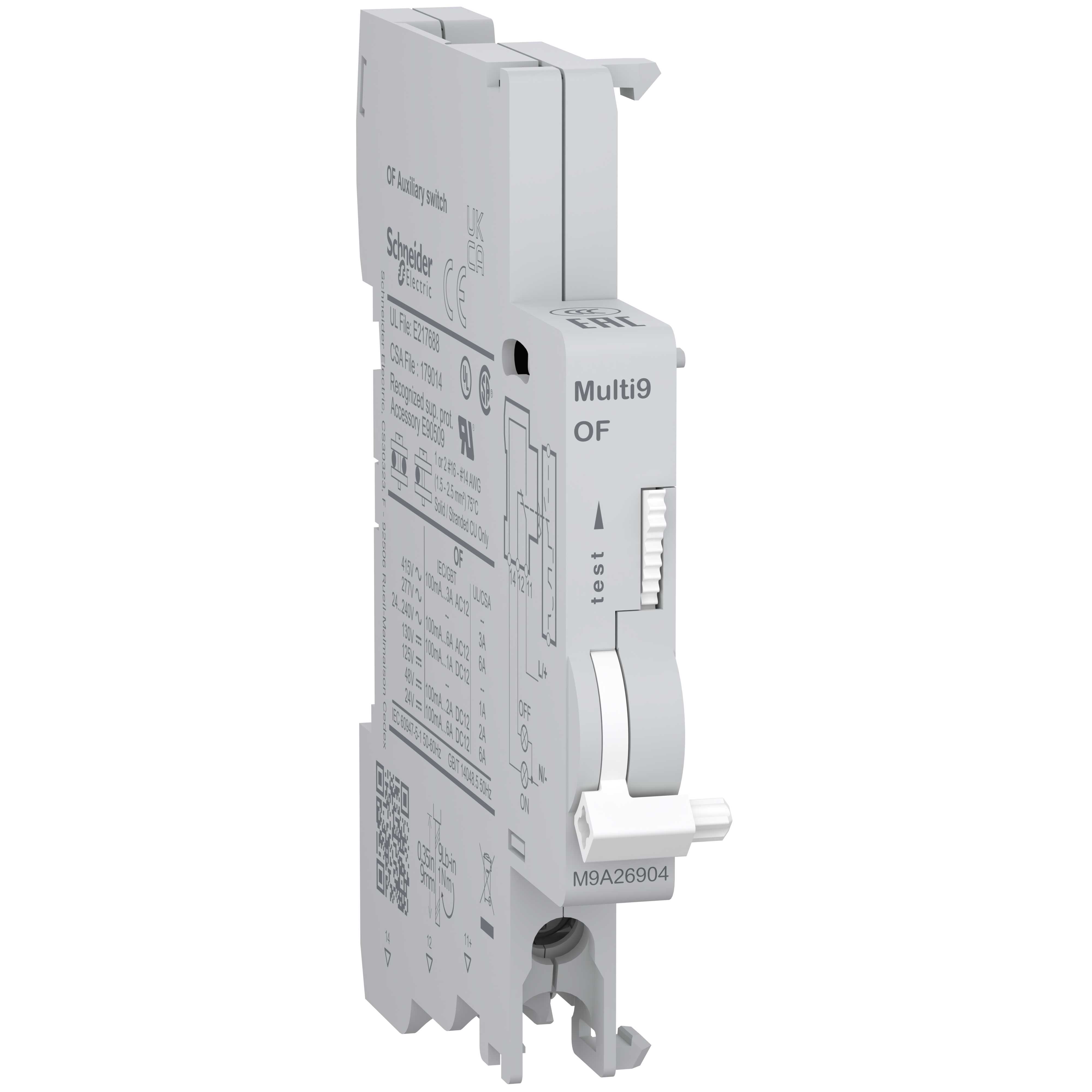Schneider Electric - Multi9 contact Auxiliaire 1OF 100mA à 6A, AC-DC