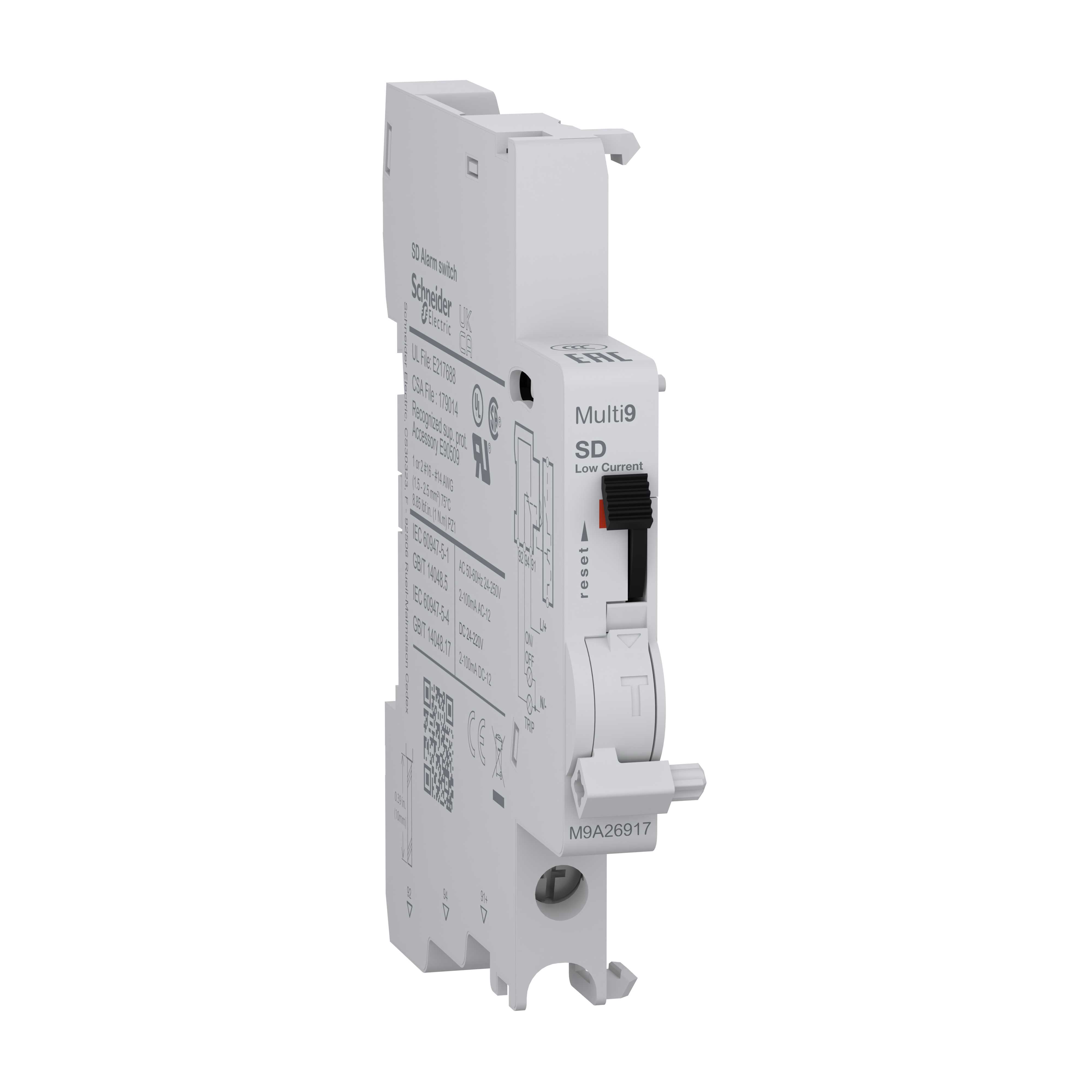 Schneider Electric - Multi9 contact Auxiliaire Bas Niveau  1SD 2mA à 100mA, AC-DC