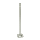 Erard - Fixation terrasse mât 1 mètre Ø 50 x 1,5 mm, plaque 20 x 20 cm x 4mm - Zinc bleu