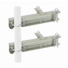 Erard - Fixation cheminée double pour mât de Ø 30 à 50 mm, les 2 éléments - Zinc bleu