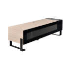 Erard - NAGA meuble TV fermé 1600 Nordic, structure acier et bois, porte abattante verre