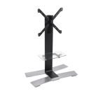 Erard - WILL - 1050L Noir colonne TV mobile + tablette, gestion des câbles incluse