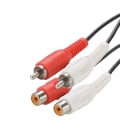 Erard - Cordon 2 RCA mâle / femelle - 2m, couleur cordon noire