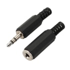 Erard - 1 Fiche Jack 3.5mm Mâle + 1 Prise Jack 3.5mm Fem - A souder