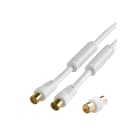 Erard - Cordon TV - 10m - 9.52 mm M/F + adaptateur TV 9.52 mm M/M - filtré - OR