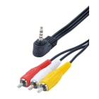 Erard - Cordon Jack 3.5mm M / 3 RCA M - 1m50 - prise Jack coudée à 90°