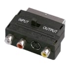 Erard - Adaptateur Péritel M / 3 RCA F + S-VHS F - commutation IN / OUT - nickel