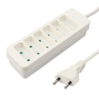 Erard - Bloc multiprises 1m - 6 prises x (2 P) - 2 x 0,75mm² - 6A - 1380W - blanc