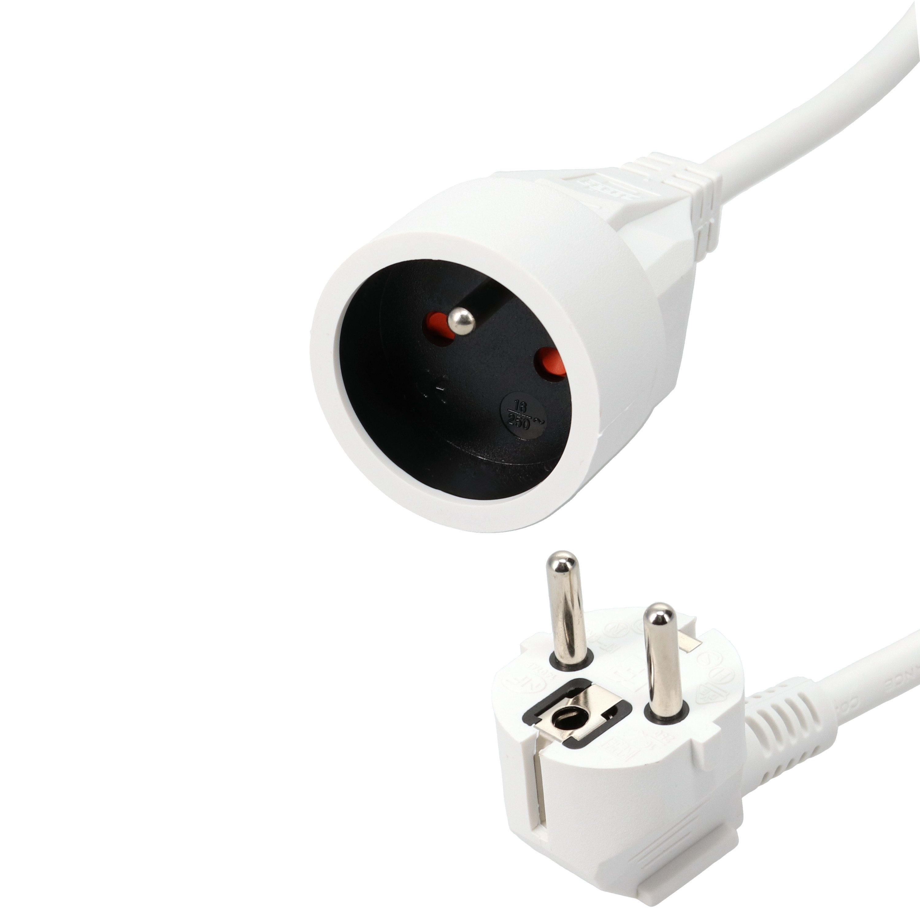 Erard - Rallonge électrique 5m (2 P+T) M/F - 3 x 1.5mm² -16A - 3680W - blanche