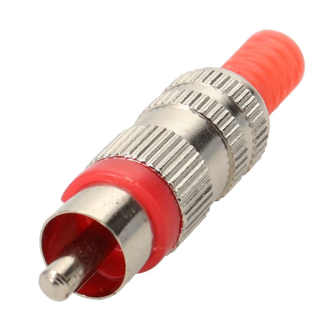 Erard - Connecteur RCA métal M rouge - A souder dia 3mm