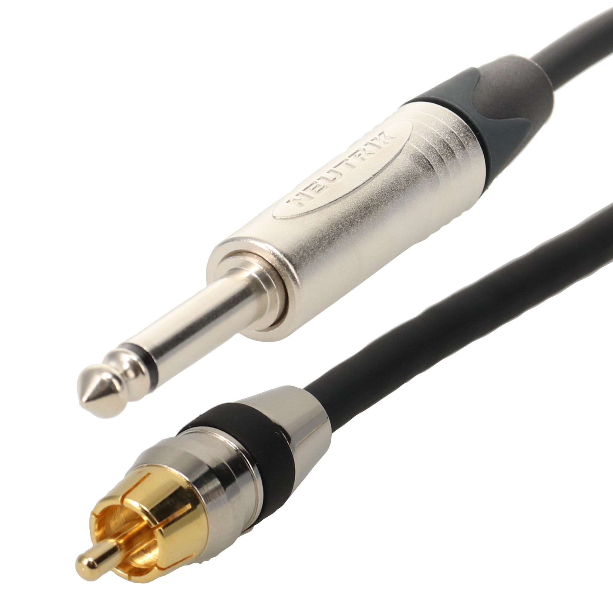 Erard - Cordon Jack 6.35 mono M / 1 RCA M - connecteurs NEUTRIK - 2m