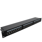 Erard - Panneau de brassage équipé - alum - 24 embases RJ45 Cat 6 - 1U