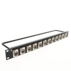 Erard - Panneau  équipé - aluminium - 12 embases NEUTRIK XLR 3 broches M+F- 1U - noir