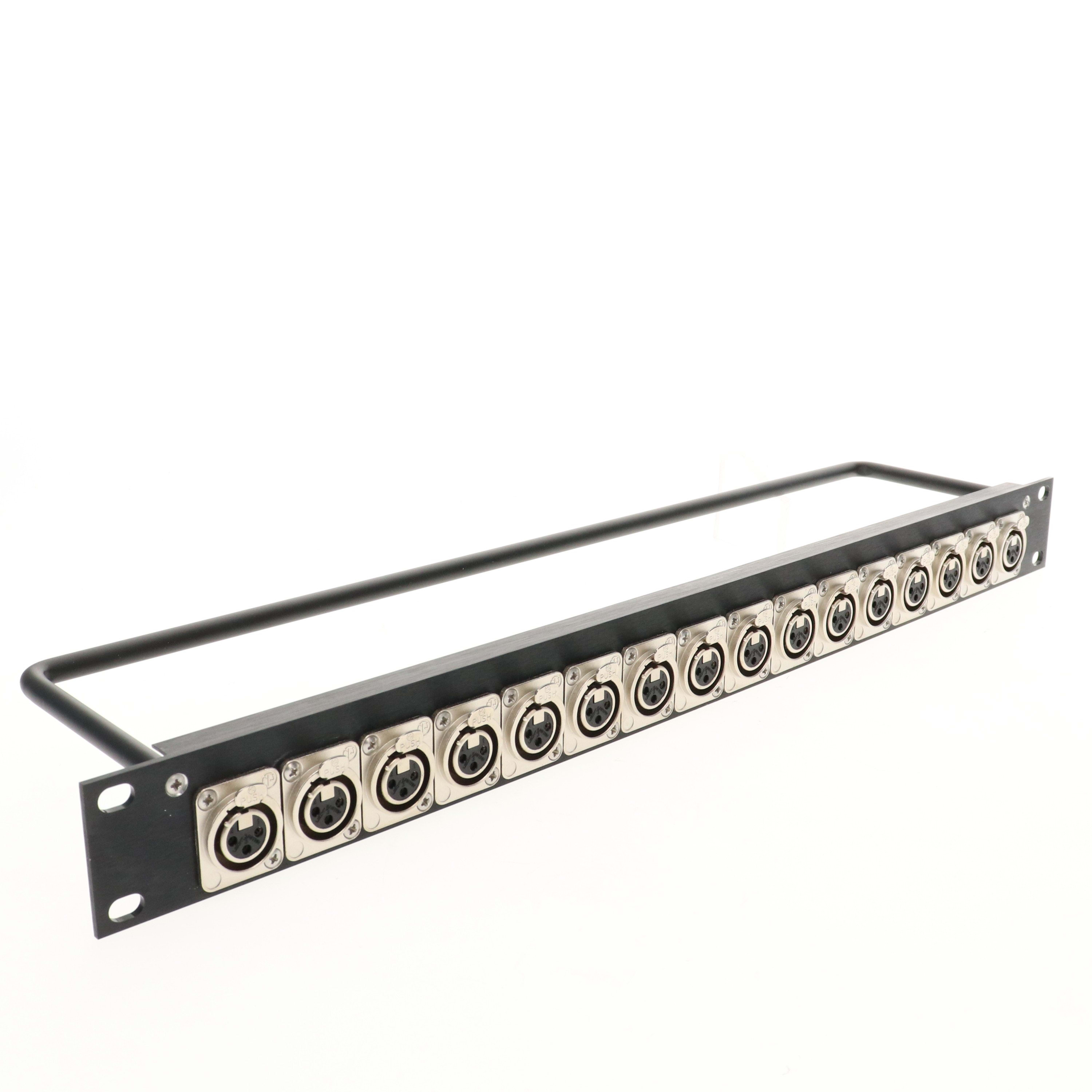 Erard - Panneau de brassage - aluminium - 16 embases XLR 3 broches F - 1U - noir