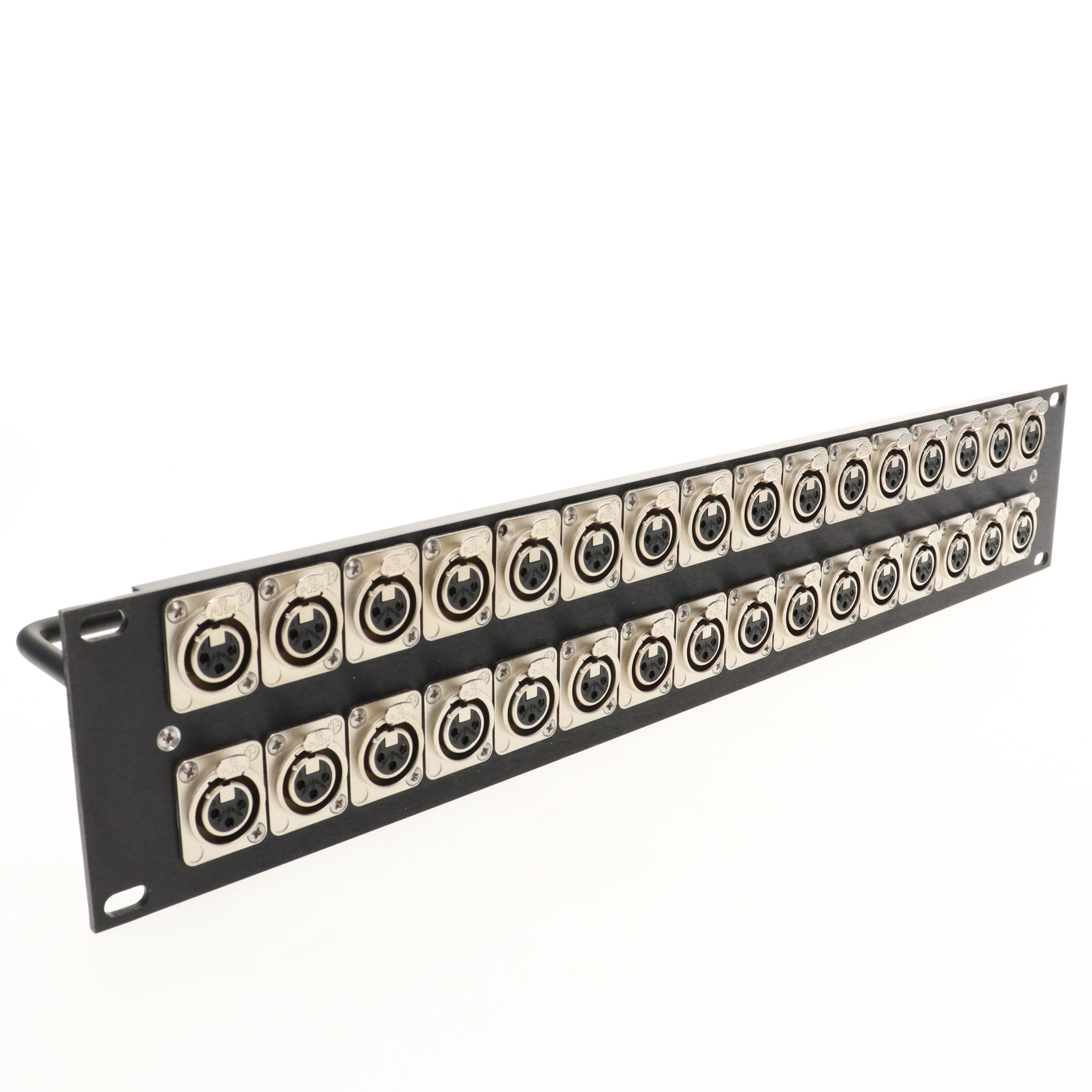 Erard - Panneau de brassage - alum - 32 embases XLR 3 broches - 16 M + 16 F - 2U noir