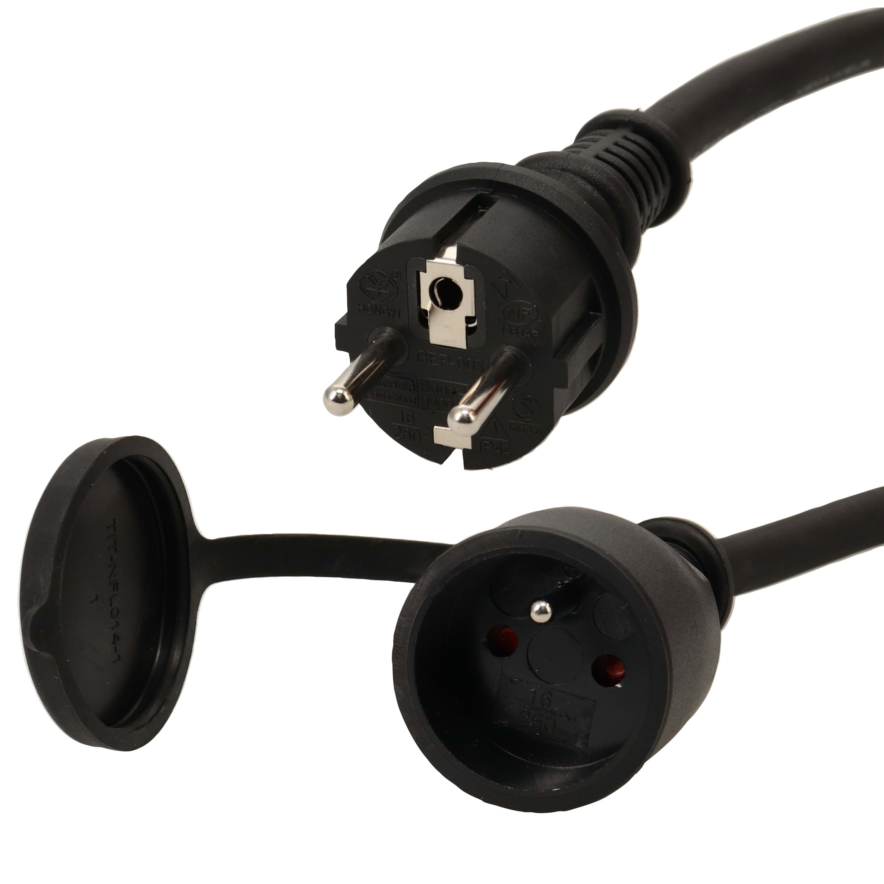 Erard - Rallonge électrique (2 P+T) M/F - 3 x 2.5mm²  - HO7 RNF - noire - 20m