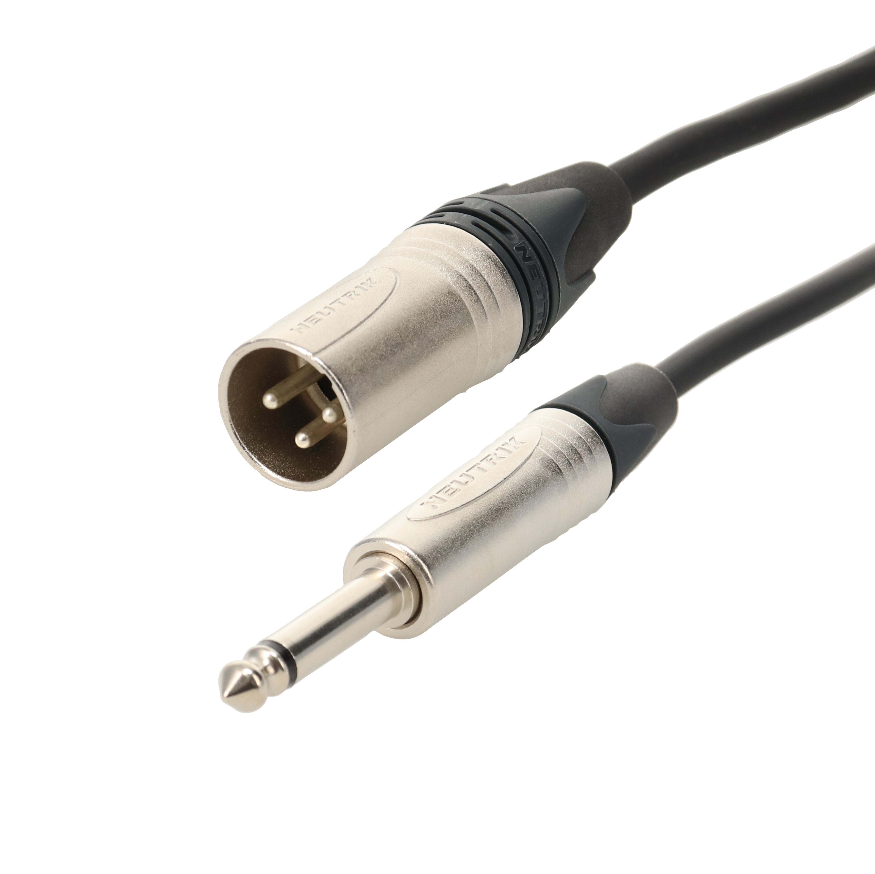 Erard - Cordon XLR 3 broches M / Jack 6.35 mono M - connecteurs NEUTRIK - 15m