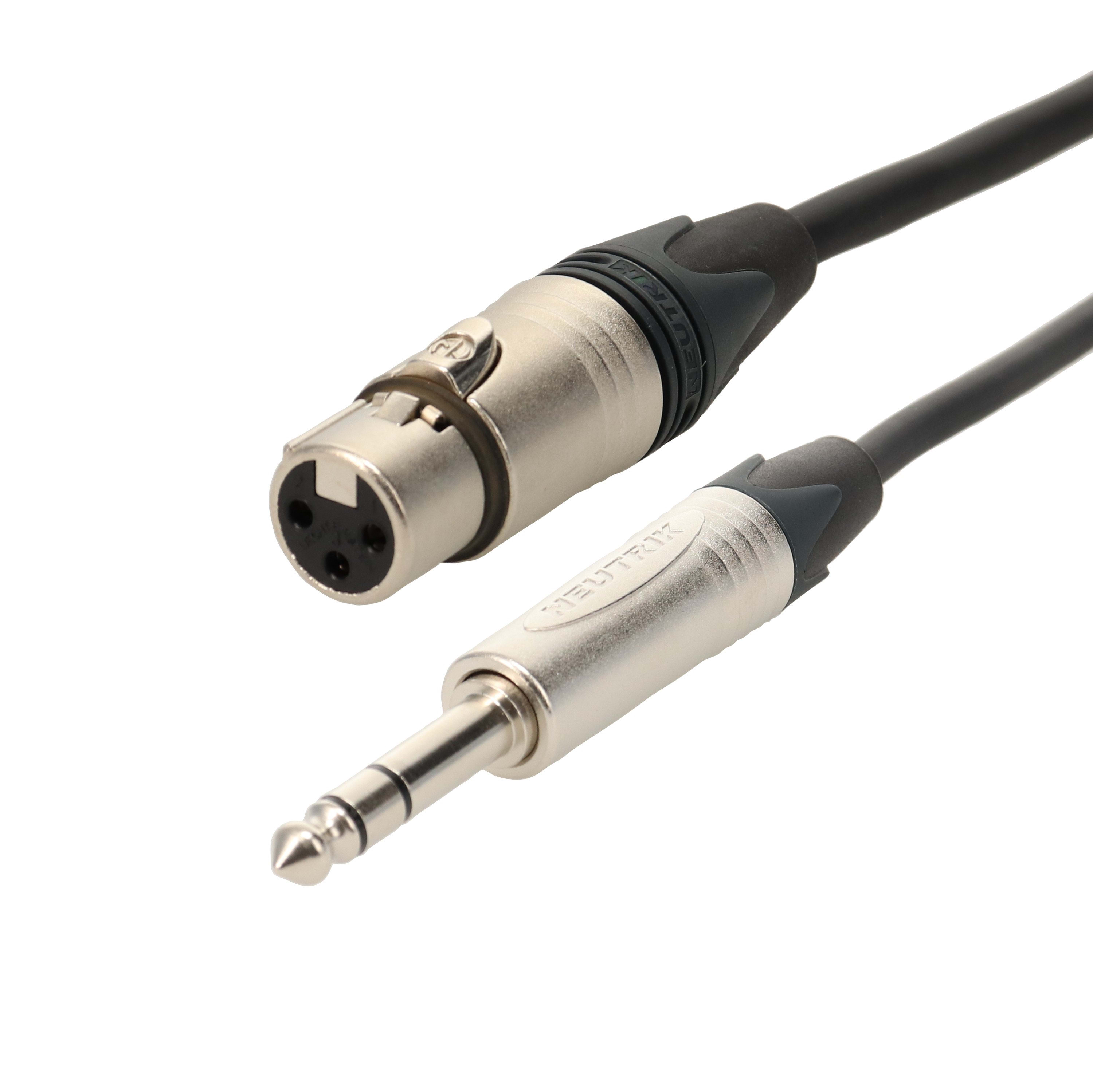 Erard - Cordon XLR 3 broches F / Jack 6.35 stéréo M - connecteurs NEUTRIK - 5m