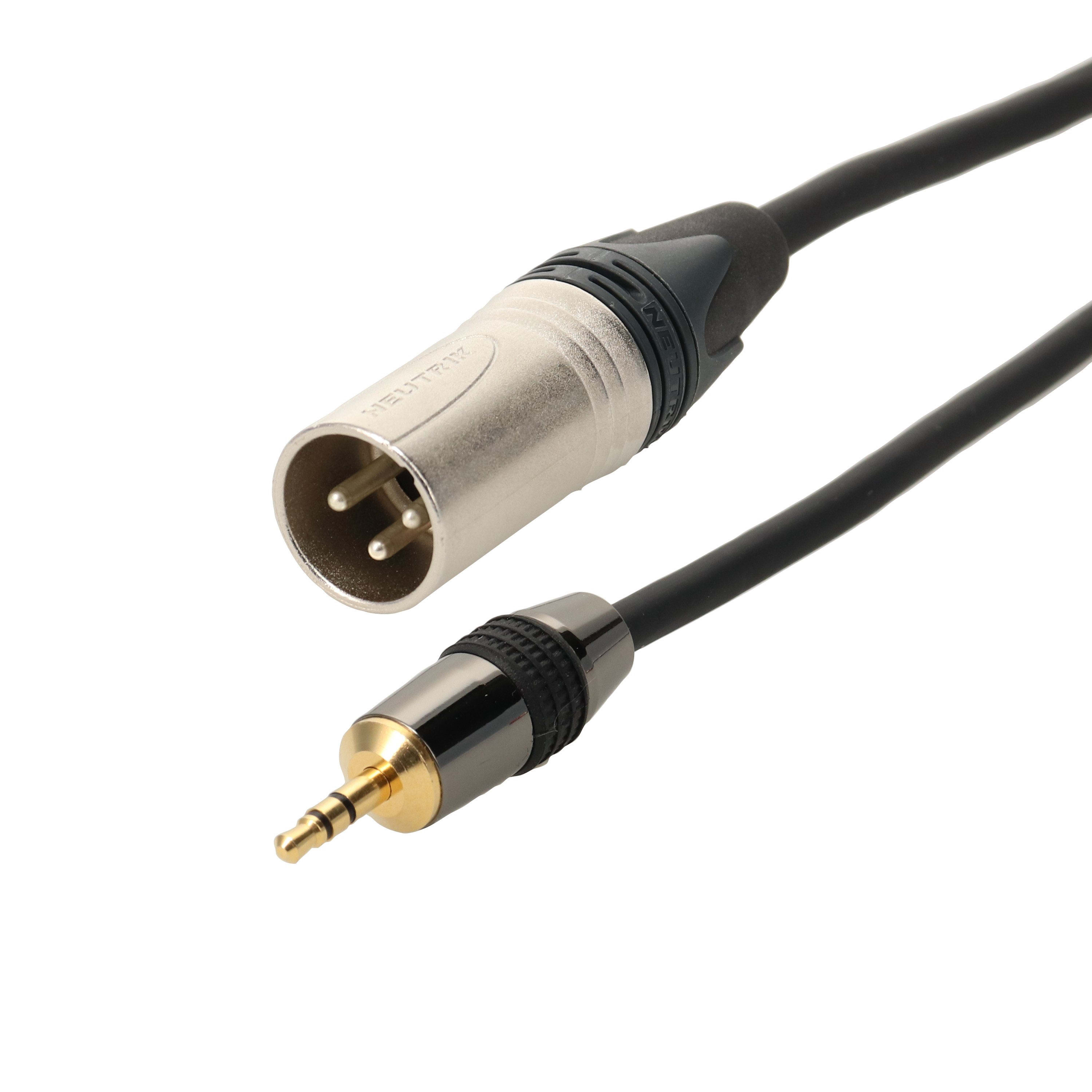 Erard - Cordon XLR 3 broches M / Jack 3.5 stéréo M - connecteurs NEUTRIK - 1m